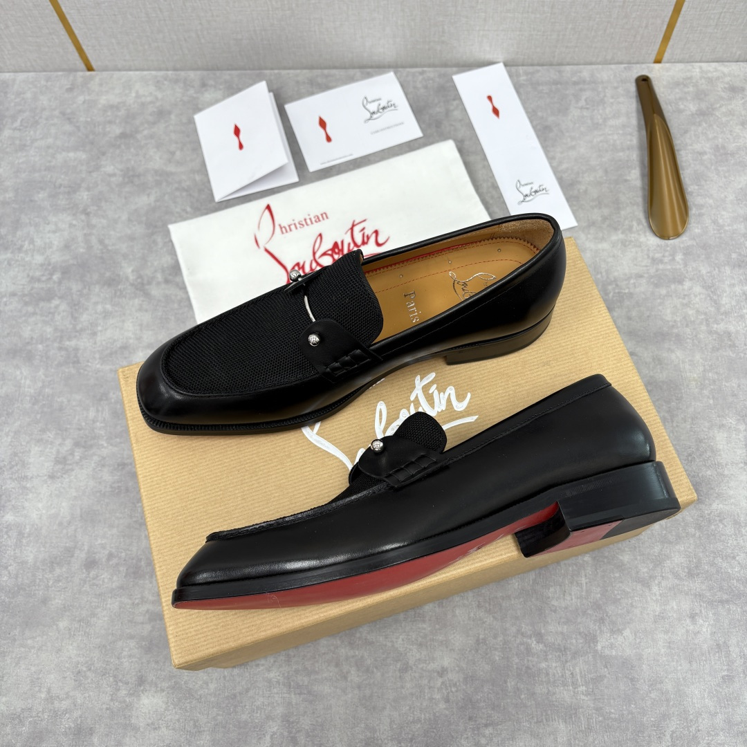 💋💍 CL 新品男士正装鞋乐福皮鞋 Christia* Loubouti* 红底鞋 红底奢雅，重塑休闲正