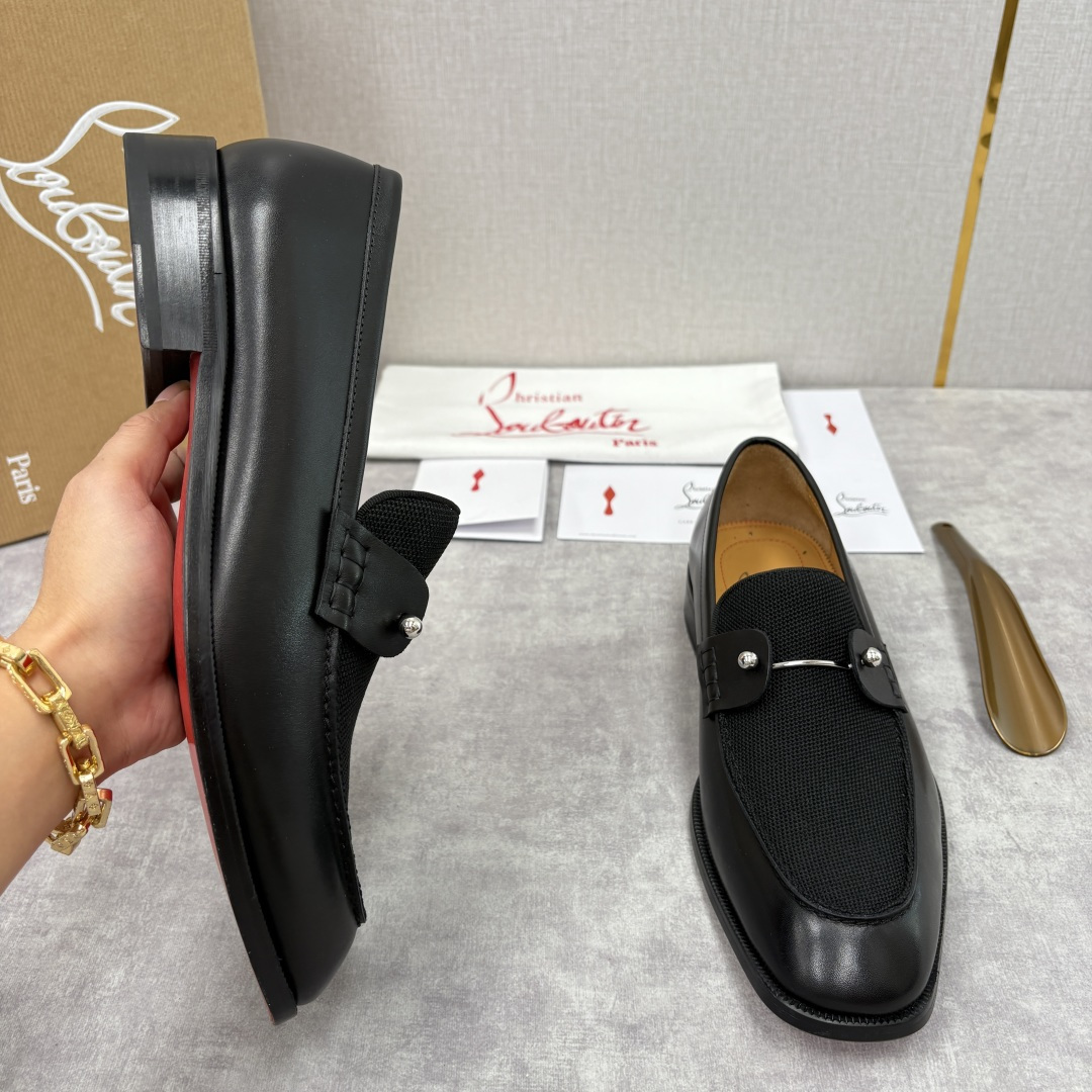 💋💍 CL 新品男士正装鞋乐福皮鞋 Christia* Loubouti* 红底鞋 红底奢雅，重塑休闲正