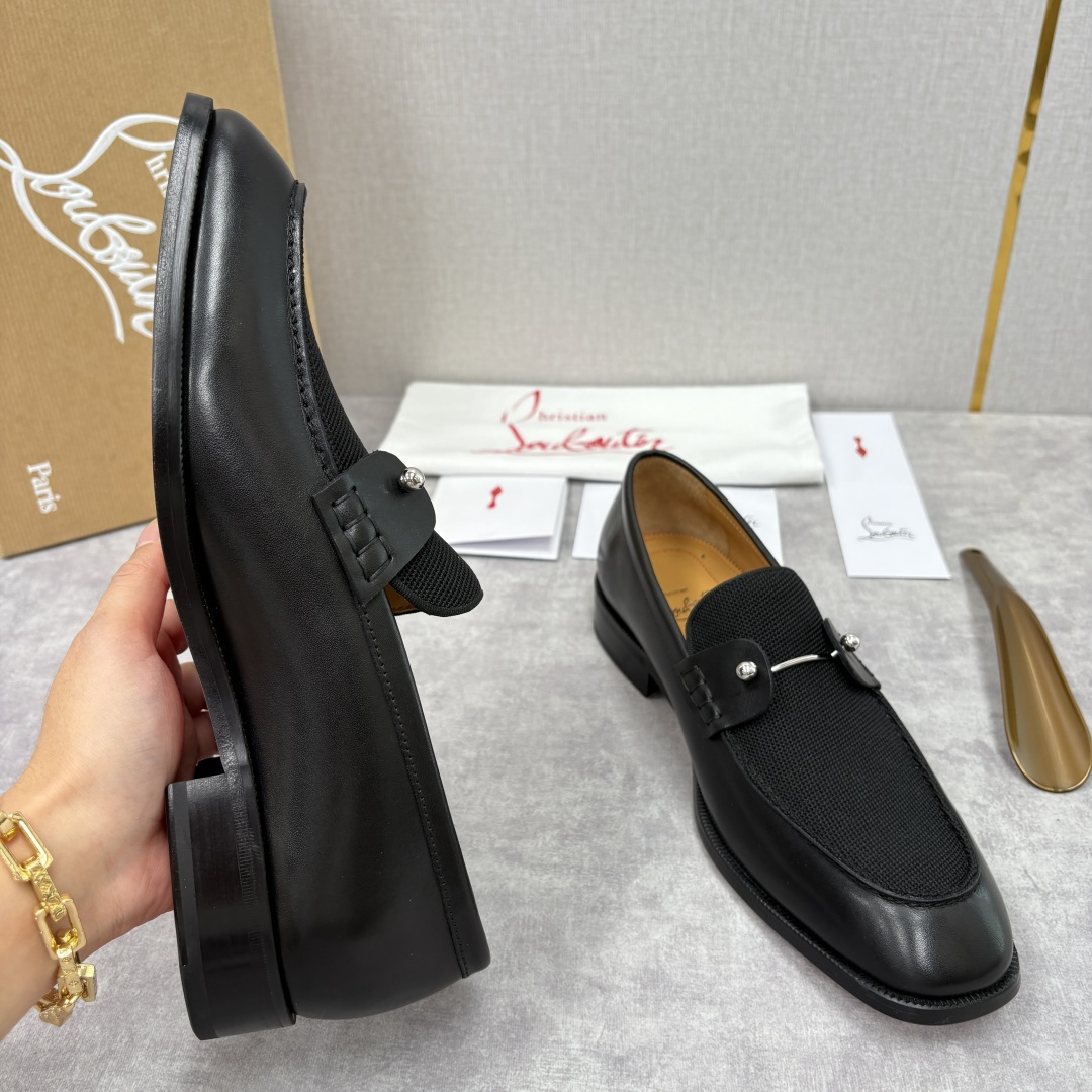 💋💍 CL 新品男士正装鞋乐福皮鞋 Christia* Loubouti* 红底鞋 红底奢雅，重塑休闲正