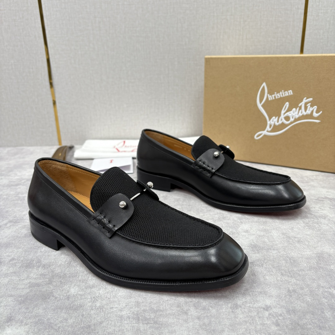 💋💍 CL 新品男士正装鞋乐福皮鞋 Christia* Loubouti* 红底鞋 红底奢雅，重塑休闲正