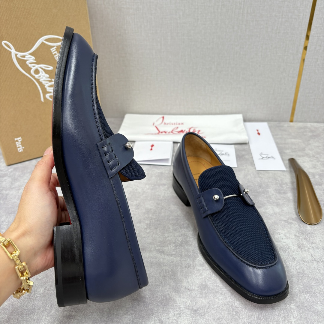 💋💍 CL 新品男士正装鞋乐福皮鞋 Christia* Loubouti* 红底鞋 红底奢雅，重塑休闲正