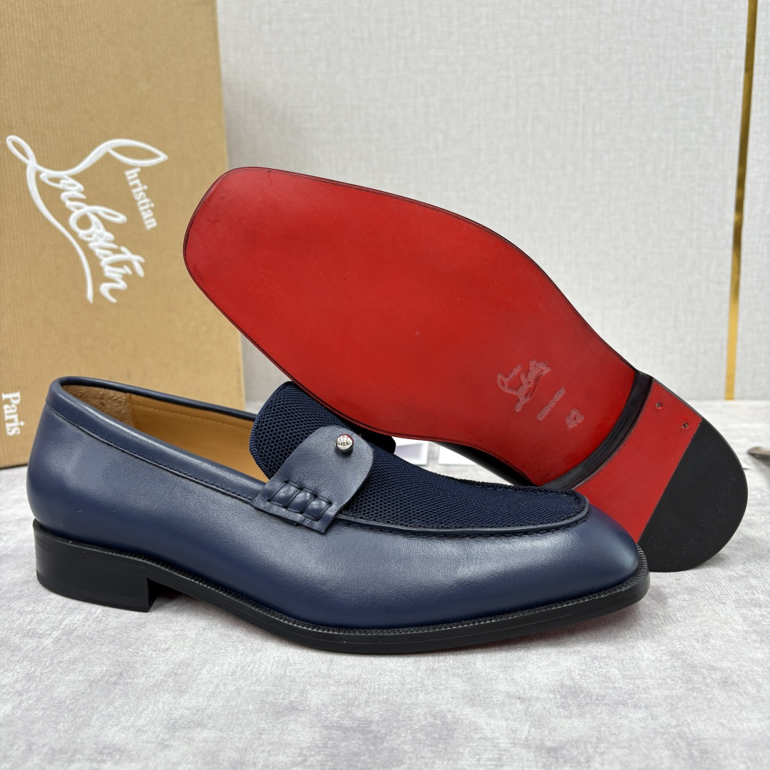 💋💍 CL 新品男士正装鞋乐福皮鞋 Christia* Loubouti* 红底鞋 红底奢雅，重塑休闲正