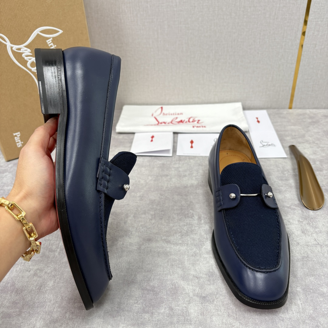 💋💍 CL 新品男士正装鞋乐福皮鞋 Christia* Loubouti* 红底鞋 红底奢雅，重塑休闲正