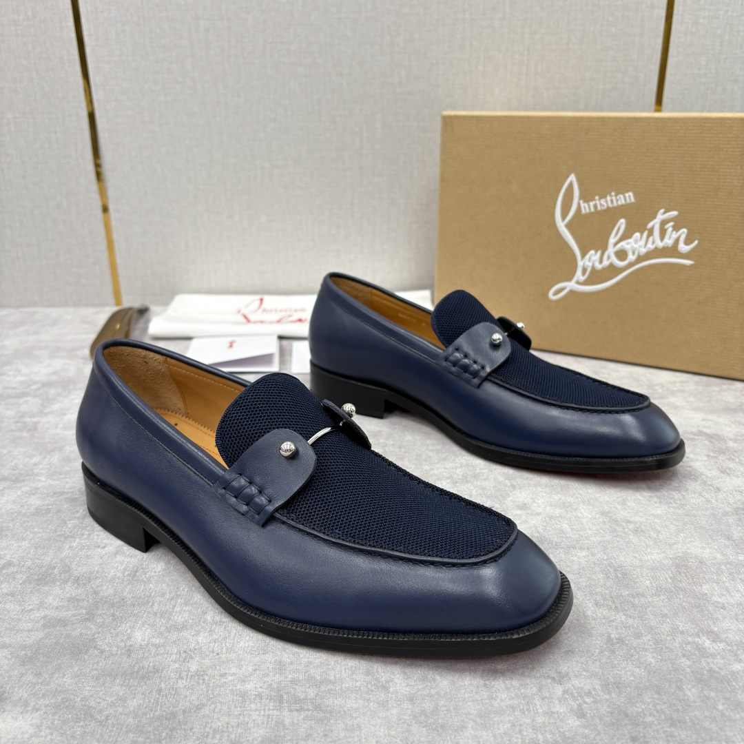 💋💍 CL 新品男士正装鞋乐福皮鞋 Christia* Loubouti* 红底鞋 红底奢雅，重塑休闲正