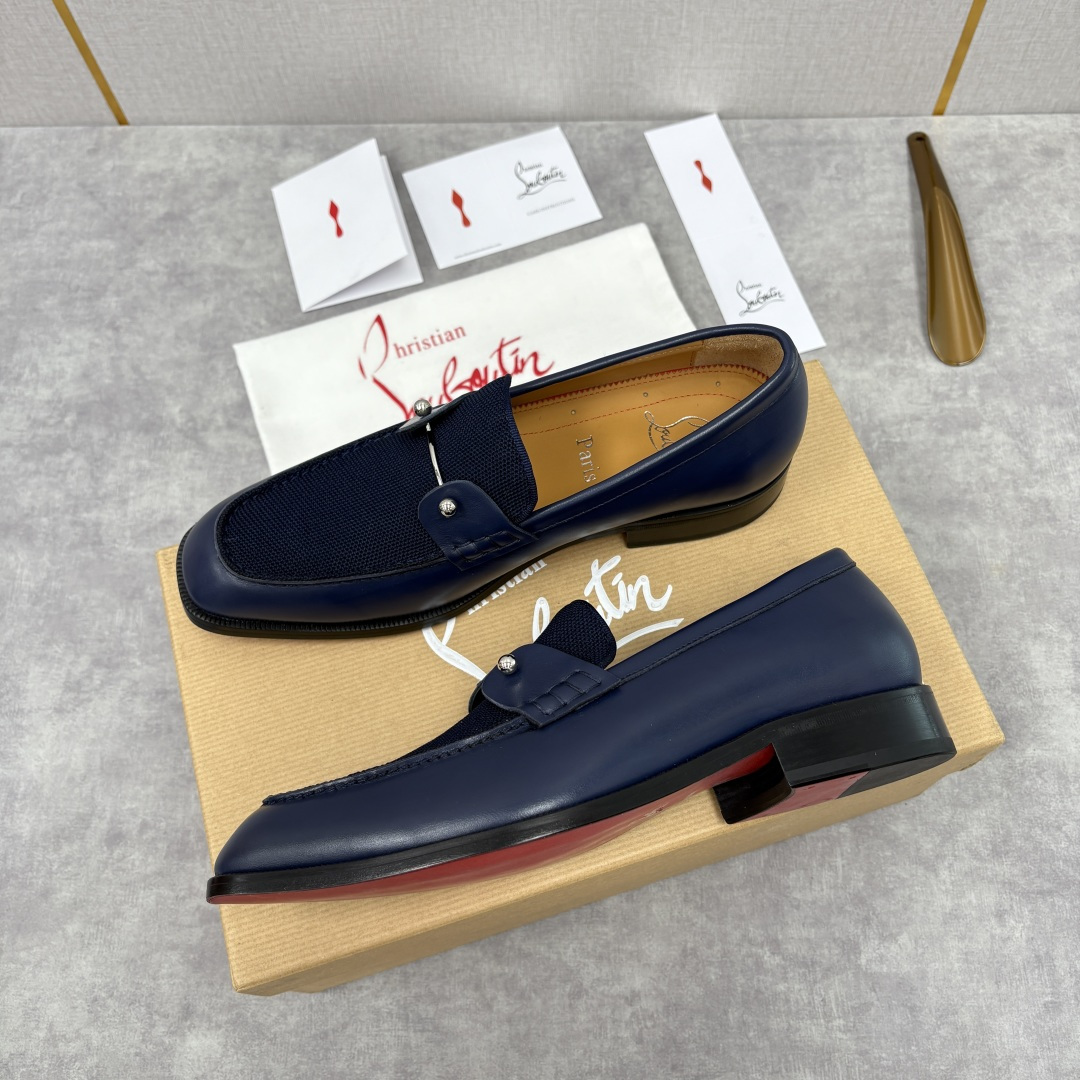 💋💍 CL 新品男士正装鞋乐福皮鞋 Christia* Loubouti* 红底鞋 红底奢雅，重塑休闲正