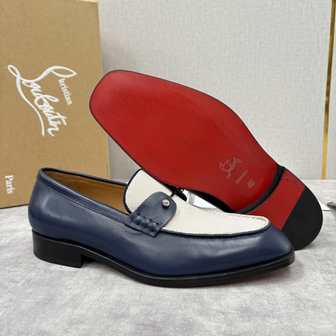 💋💍 CL 新品男士正装鞋乐福皮鞋 Christia* Loubouti* 红底鞋 红底奢雅，重塑休闲正