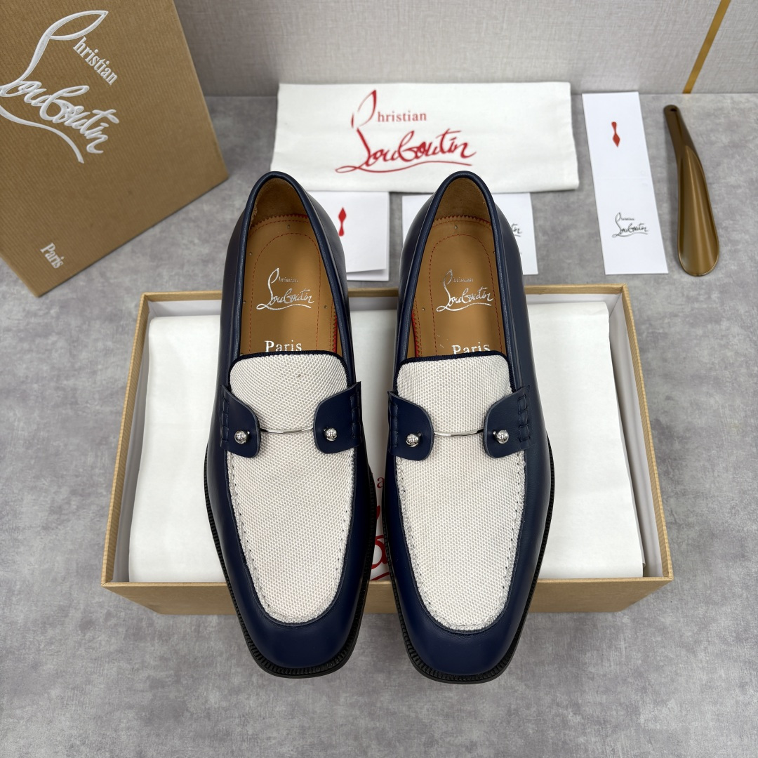 💋💍 CL 新品男士正装鞋乐福皮鞋 Christia* Loubouti* 红底鞋 红底奢雅，重塑休闲正