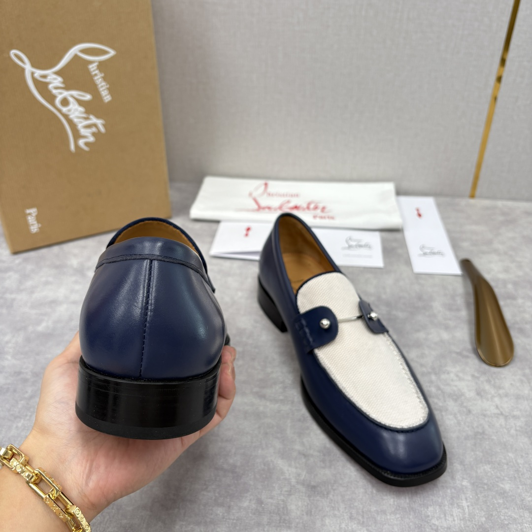 💋💍 CL 新品男士正装鞋乐福皮鞋 Christia* Loubouti* 红底鞋 红底奢雅，重塑休闲正