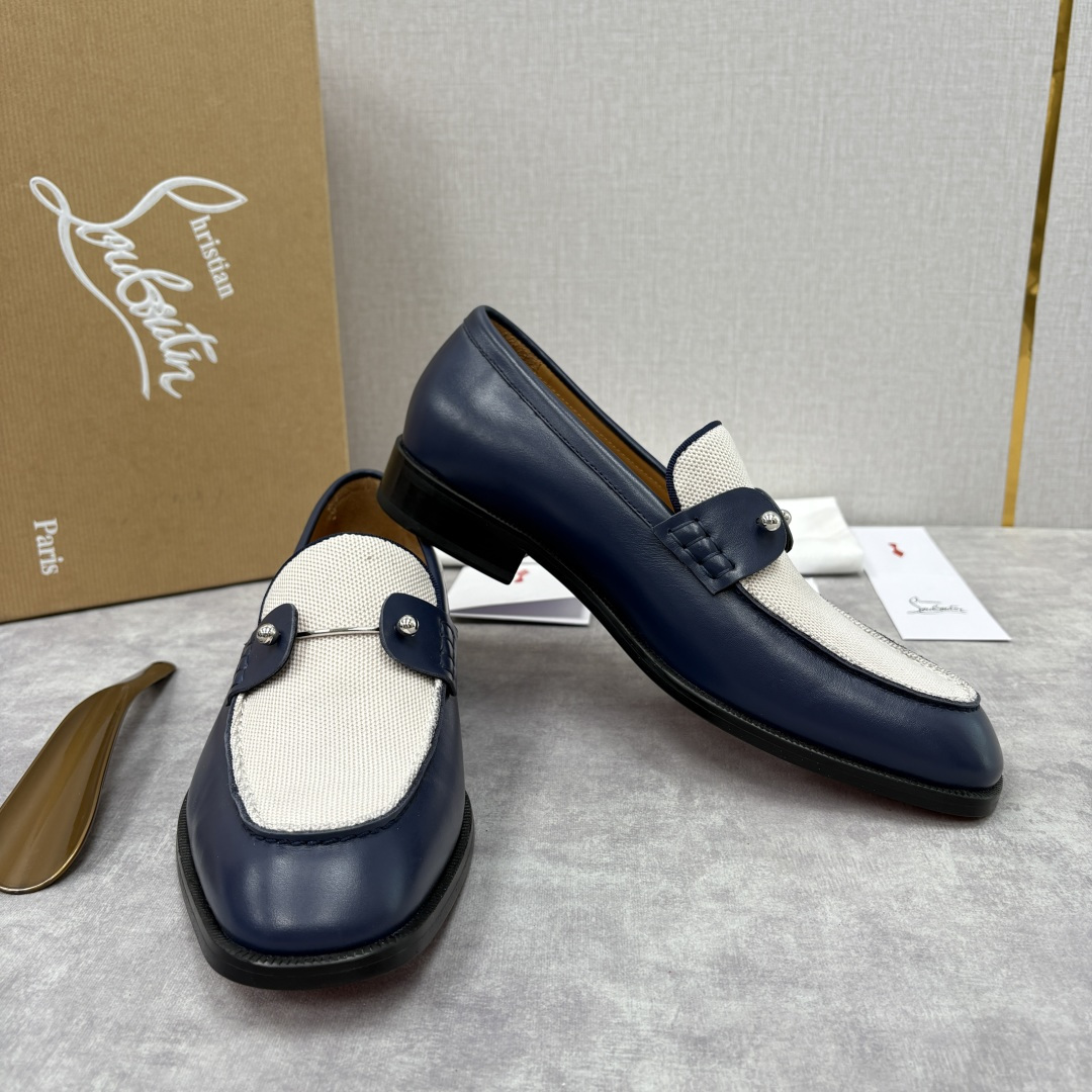 💋💍 CL 新品男士正装鞋乐福皮鞋 Christia* Loubouti* 红底鞋 红底奢雅，重塑休闲正