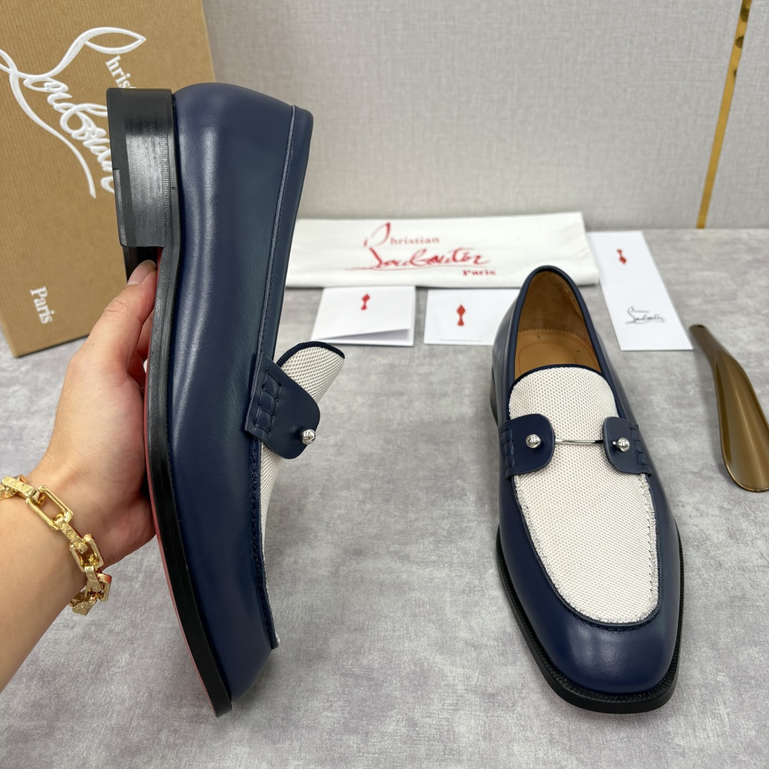 💋💍 CL 新品男士正装鞋乐福皮鞋 Christia* Loubouti* 红底鞋 红底奢雅，重塑休闲正