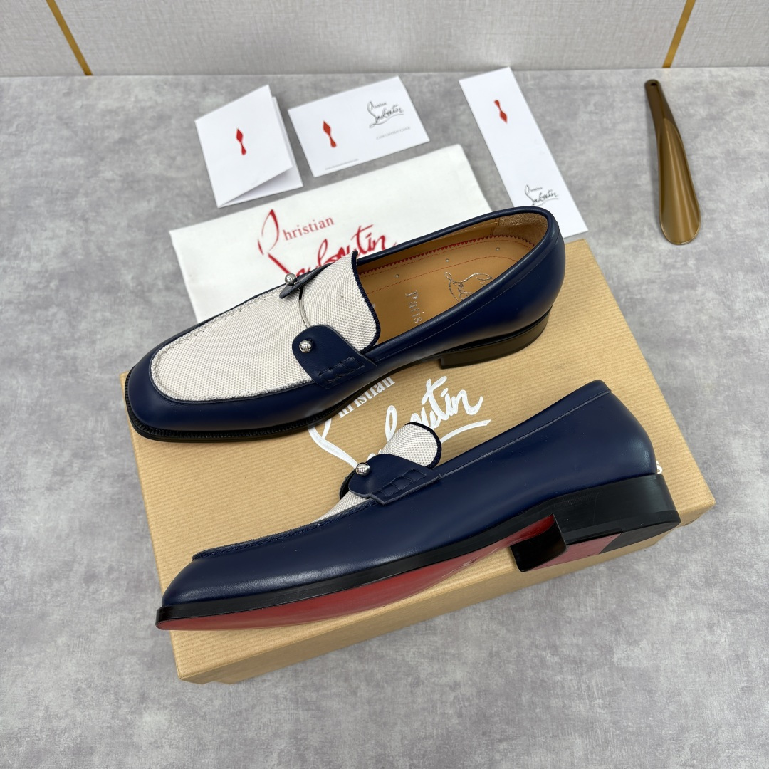 💋💍 CL 新品男士正装鞋乐福皮鞋 Christia* Loubouti* 红底鞋 红底奢雅，重塑休闲正