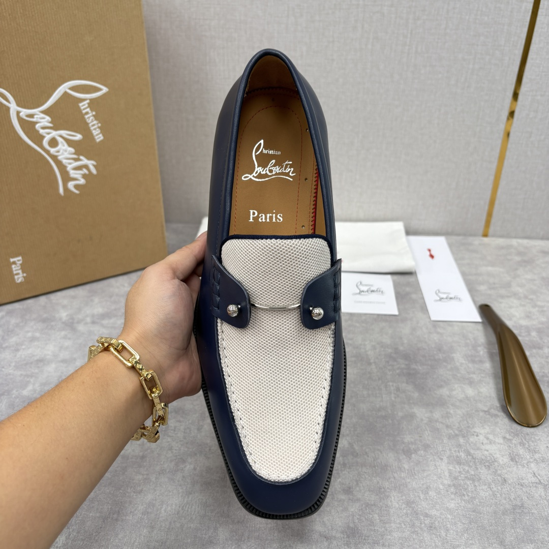 💋💍 CL 新品男士正装鞋乐福皮鞋 Christia* Loubouti* 红底鞋 红底奢雅，重塑休闲正