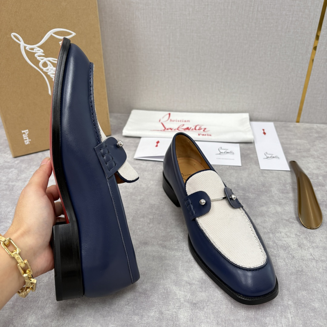 💋💍 CL 新品男士正装鞋乐福皮鞋 Christia* Loubouti* 红底鞋 红底奢雅，重塑休闲正
