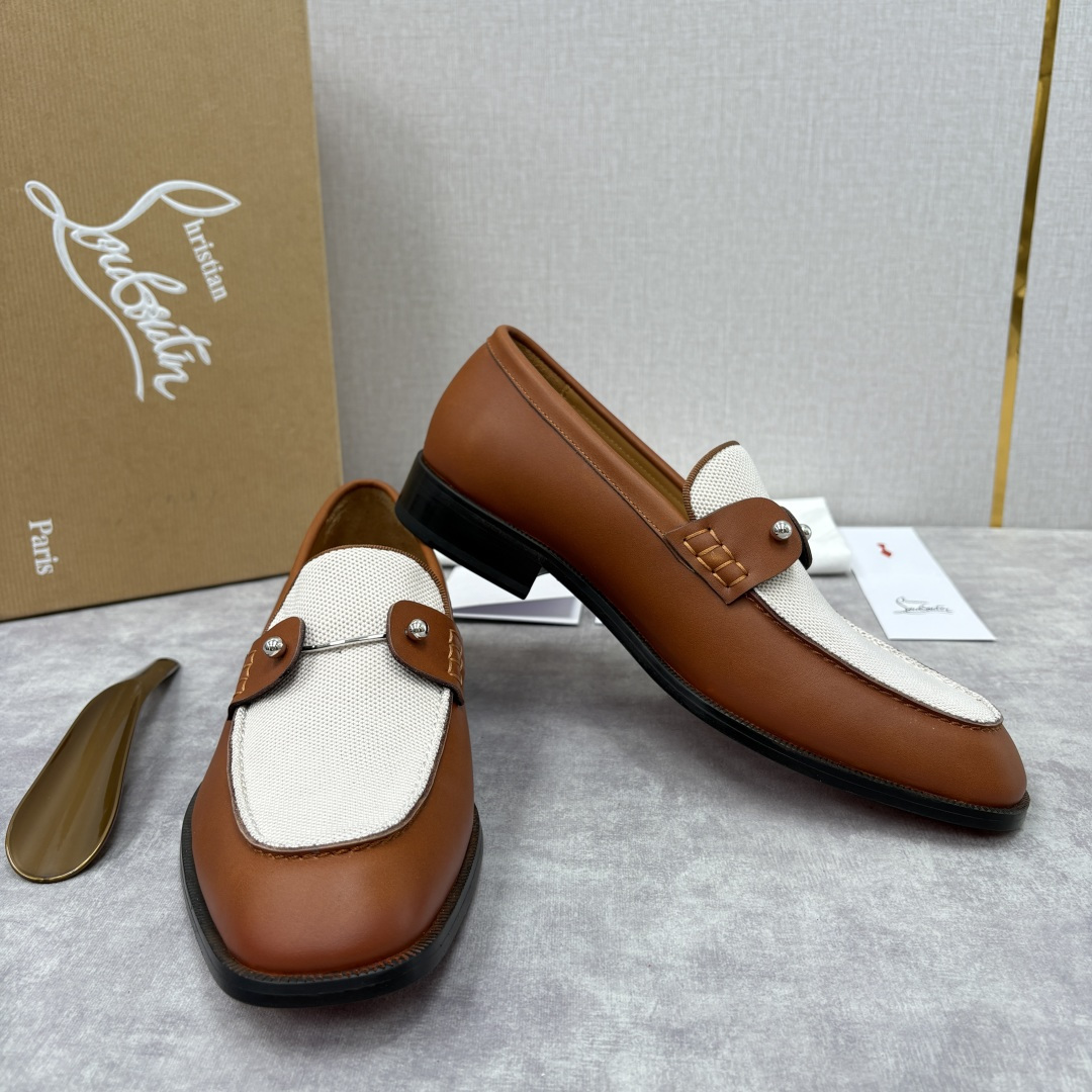 💋💍 CL 新品男士正装鞋乐福皮鞋 Christia* Loubouti* 红底鞋 红底奢雅，重塑休闲正