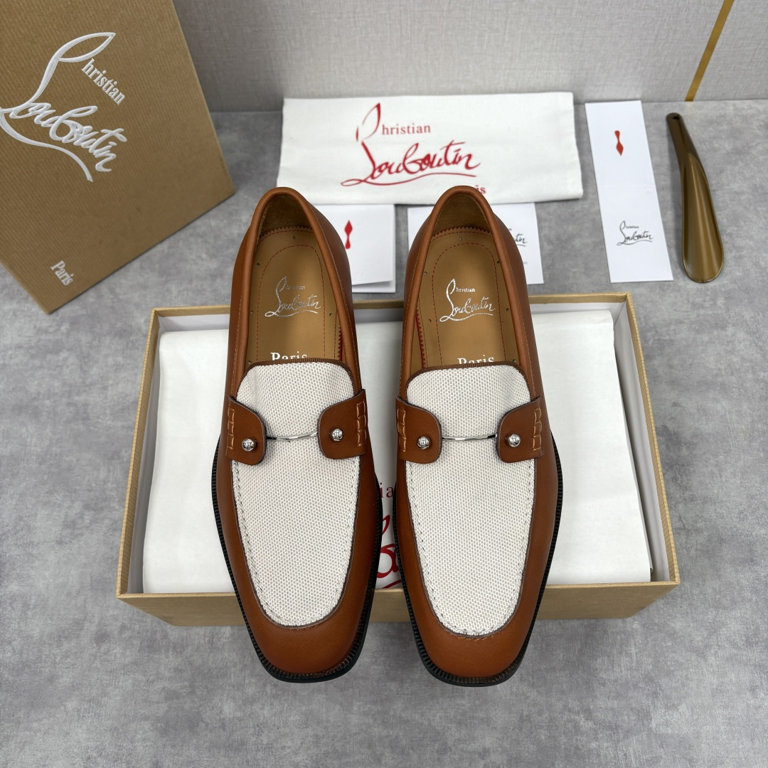 💋💍 CL 新品男士正装鞋乐福皮鞋 Christia* Loubouti* 红底鞋 红底奢雅，重塑休闲正
