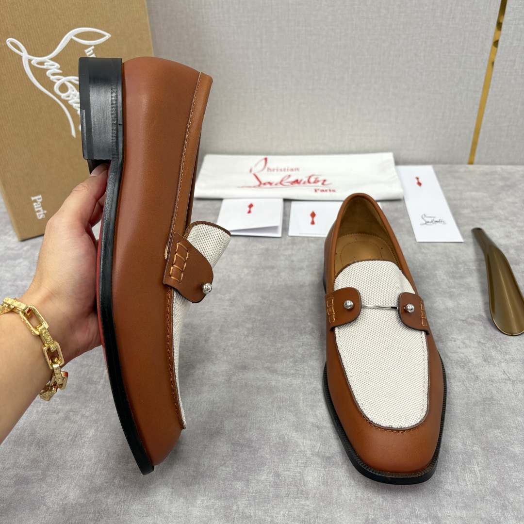 💋💍 CL 新品男士正装鞋乐福皮鞋 Christia* Loubouti* 红底鞋 红底奢雅，重塑休闲正