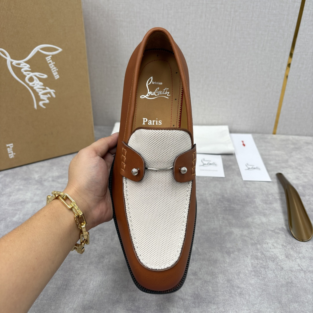 💋💍 CL 新品男士正装鞋乐福皮鞋 Christia* Loubouti* 红底鞋 红底奢雅，重塑休闲正