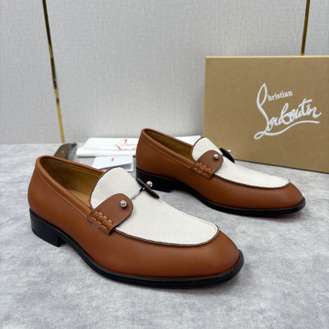 💋💍 CL 新品男士正装鞋乐福皮鞋 Christia* Loubouti* 红底鞋 红底奢雅，重塑休闲正
