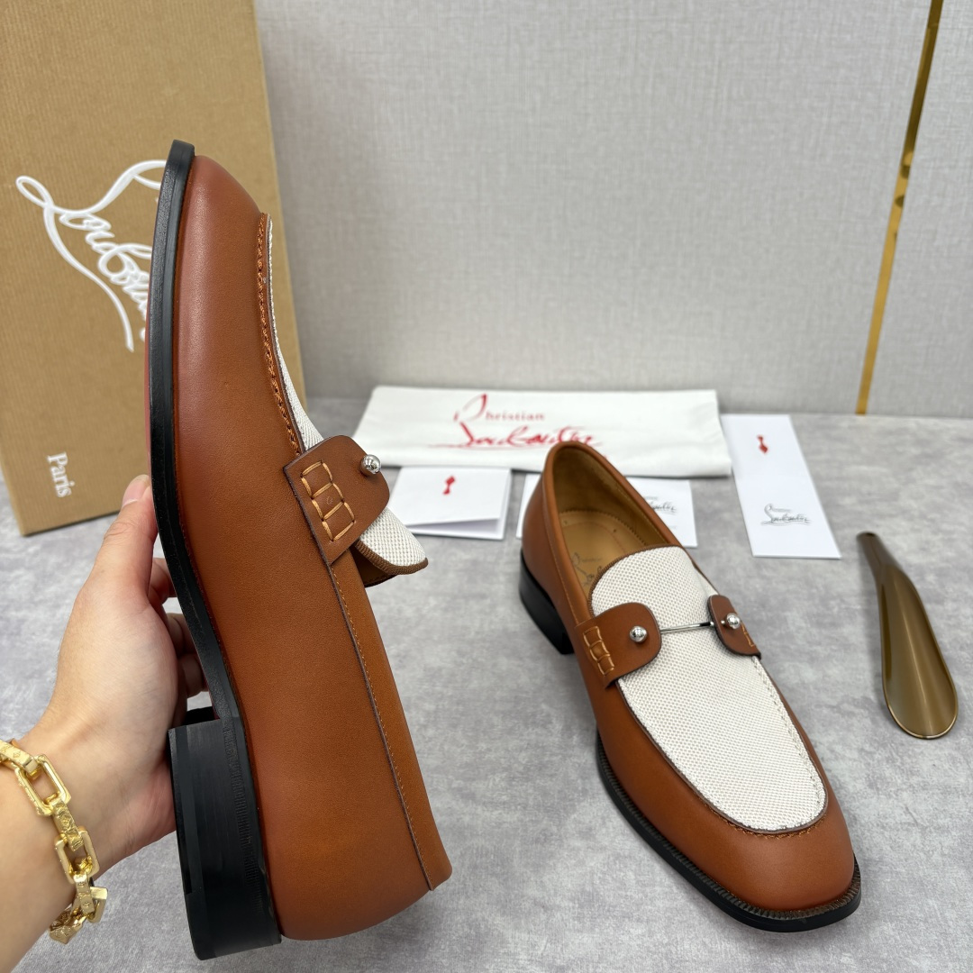 💋💍 CL 新品男士正装鞋乐福皮鞋 Christia* Loubouti* 红底鞋 红底奢雅，重塑休闲正