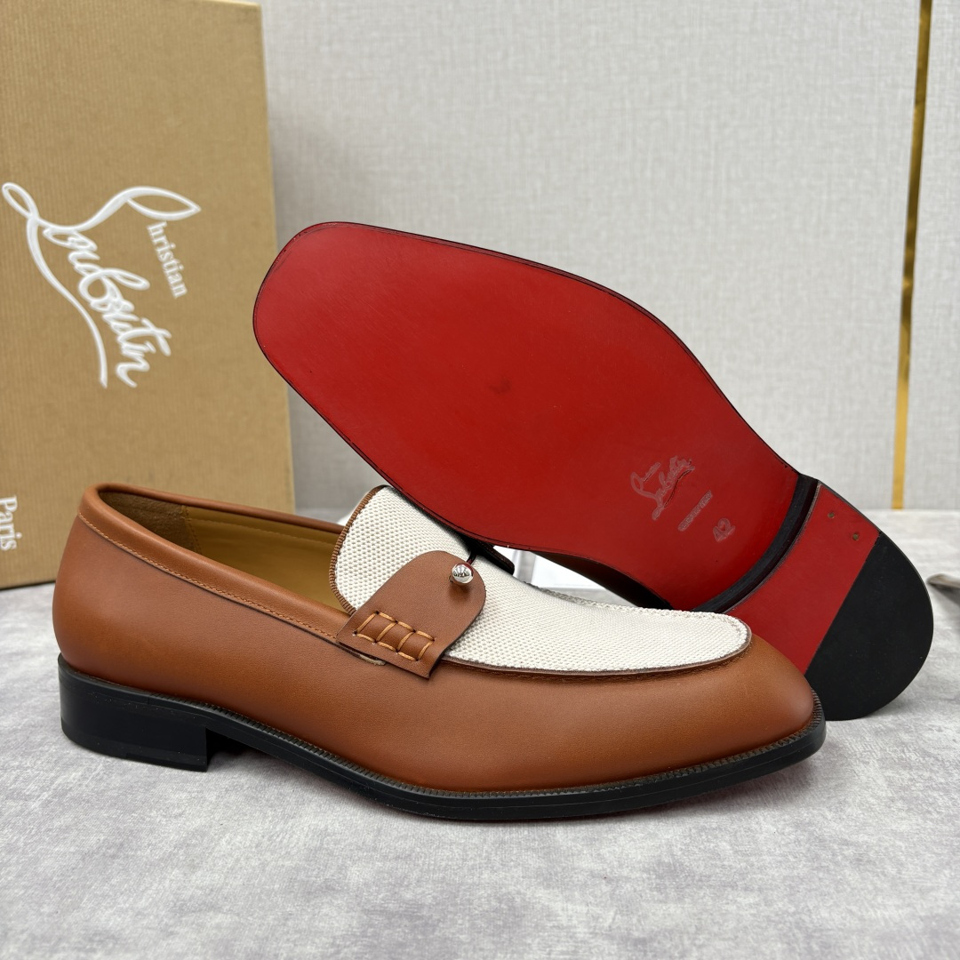 💋💍 CL 新品男士正装鞋乐福皮鞋 Christia* Loubouti* 红底鞋 红底奢雅，重塑休闲正