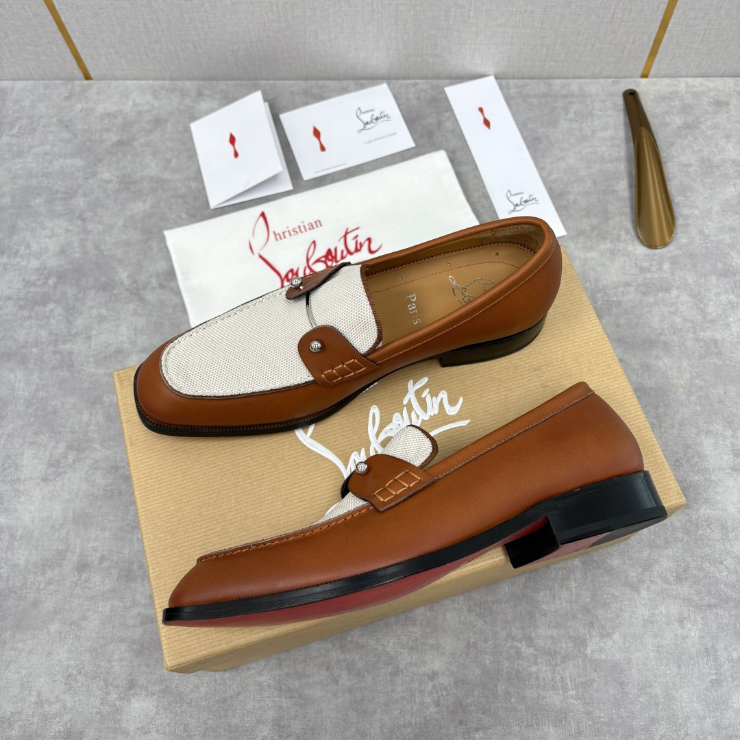 💋💍 CL 新品男士正装鞋乐福皮鞋 Christia* Loubouti* 红底鞋 红底奢雅，重塑休闲正