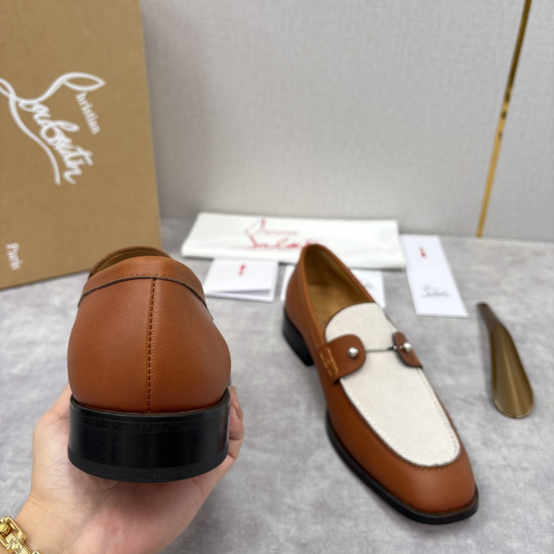 💋💍 CL 新品男士正装鞋乐福皮鞋 Christia* Loubouti* 红底鞋 红底奢雅，重塑休闲正