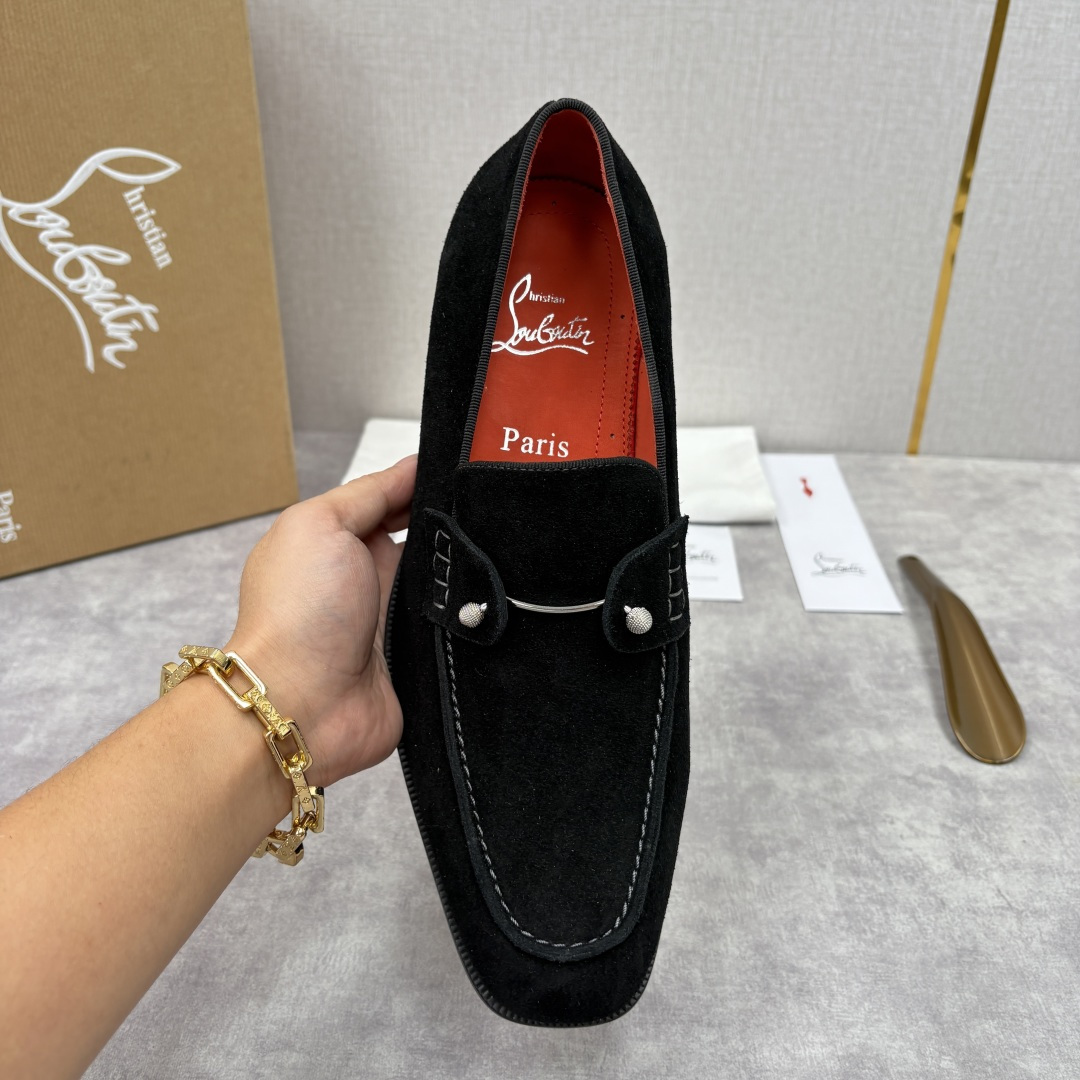 💋💍 CL 新品男士正装鞋乐福皮鞋 Christia* Loubouti* 红底鞋 红底奢雅，重塑休闲正