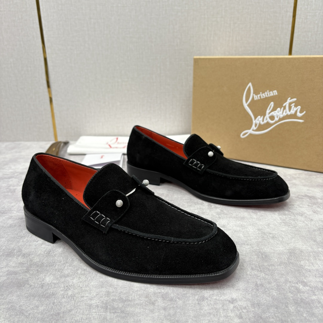 💋💍 CL 新品男士正装鞋乐福皮鞋 Christia* Loubouti* 红底鞋 红底奢雅，重塑休闲正