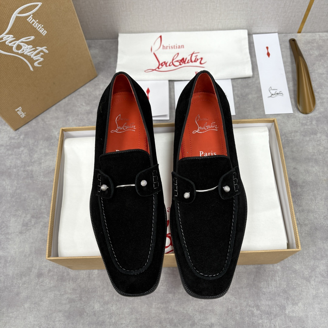 💋💍 CL 新品男士正装鞋乐福皮鞋 Christia* Loubouti* 红底鞋 红底奢雅，重塑休闲正