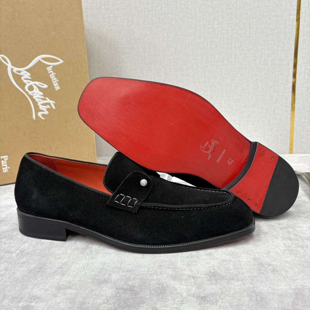 💋💍 CL 新品男士正装鞋乐福皮鞋 Christia* Loubouti* 红底鞋 红底奢雅，重塑休闲正