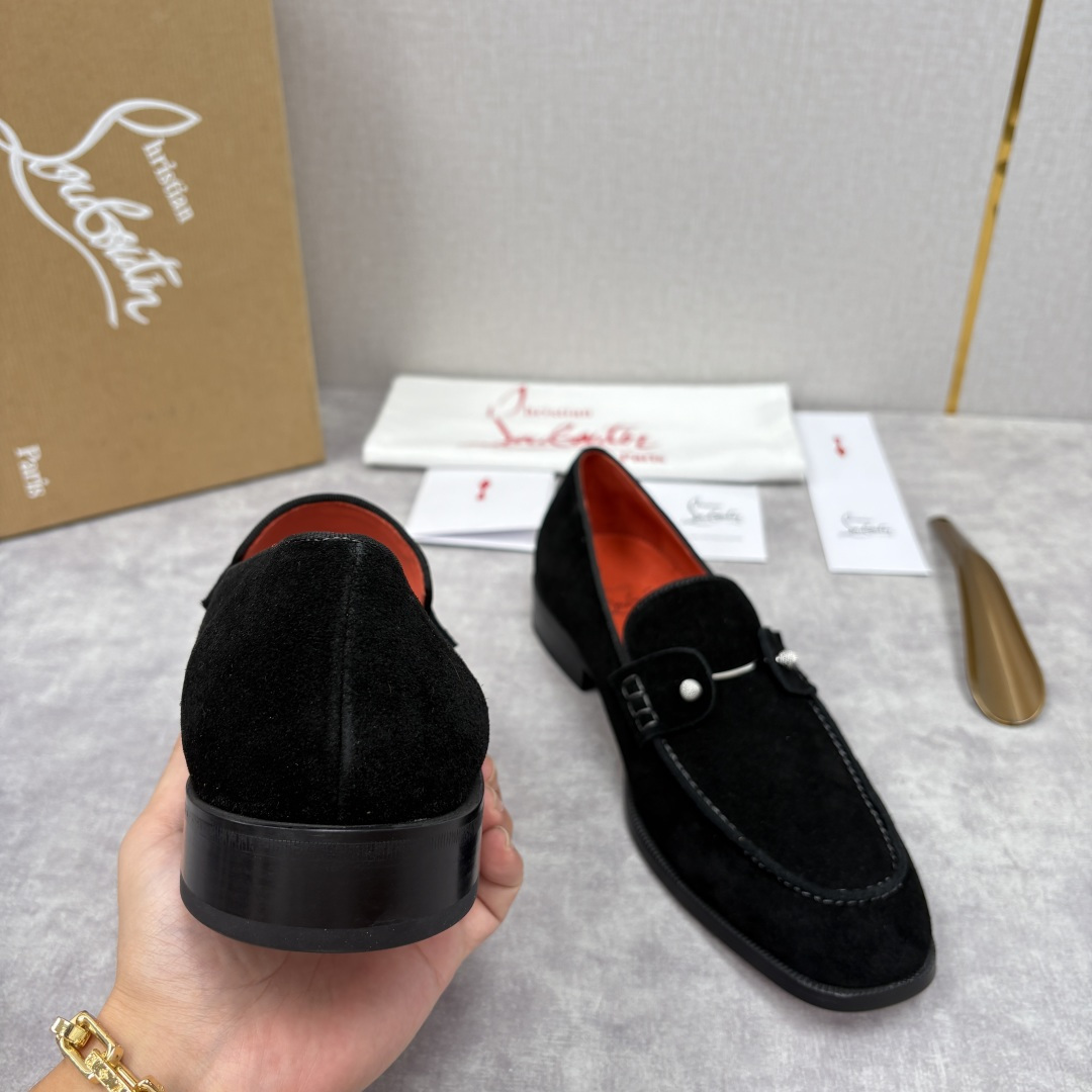 💋💍 CL 新品男士正装鞋乐福皮鞋 Christia* Loubouti* 红底鞋 红底奢雅，重塑休闲正