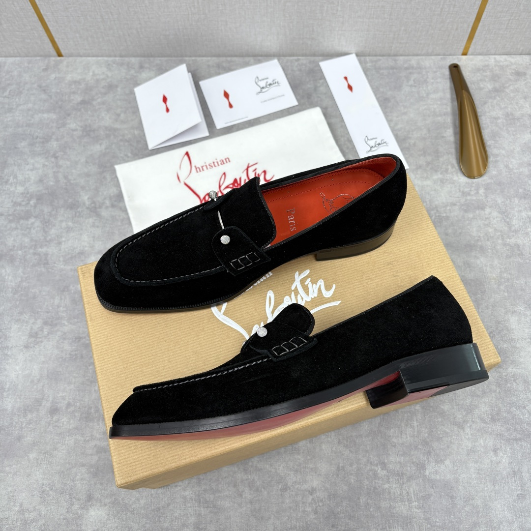 💋💍 CL 新品男士正装鞋乐福皮鞋 Christia* Loubouti* 红底鞋 红底奢雅，重塑休闲正