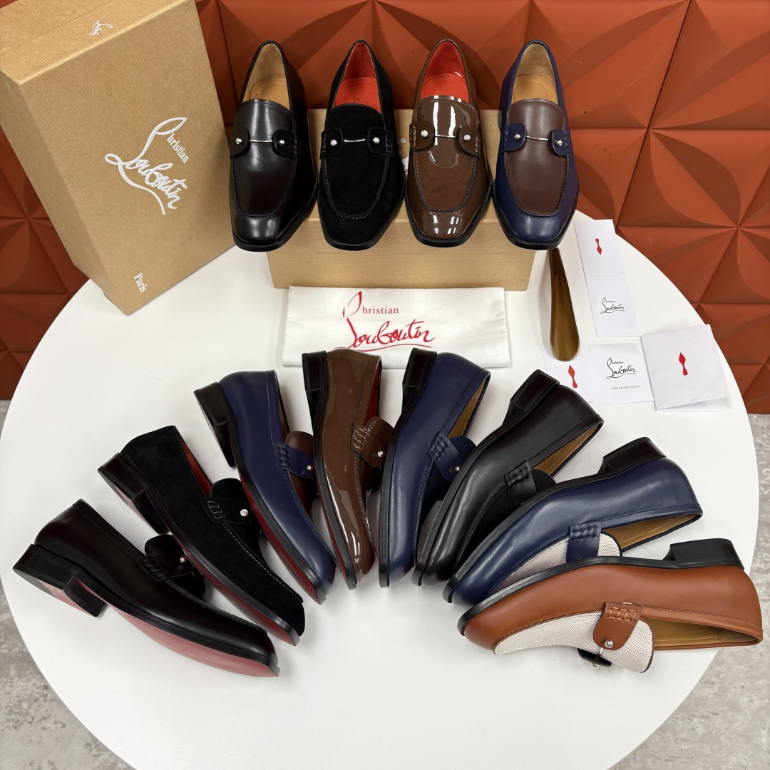 💋💍 CL 新品男士正装鞋乐福皮鞋 Christia* Loubouti* 红底鞋 红底奢雅，重塑休闲正
