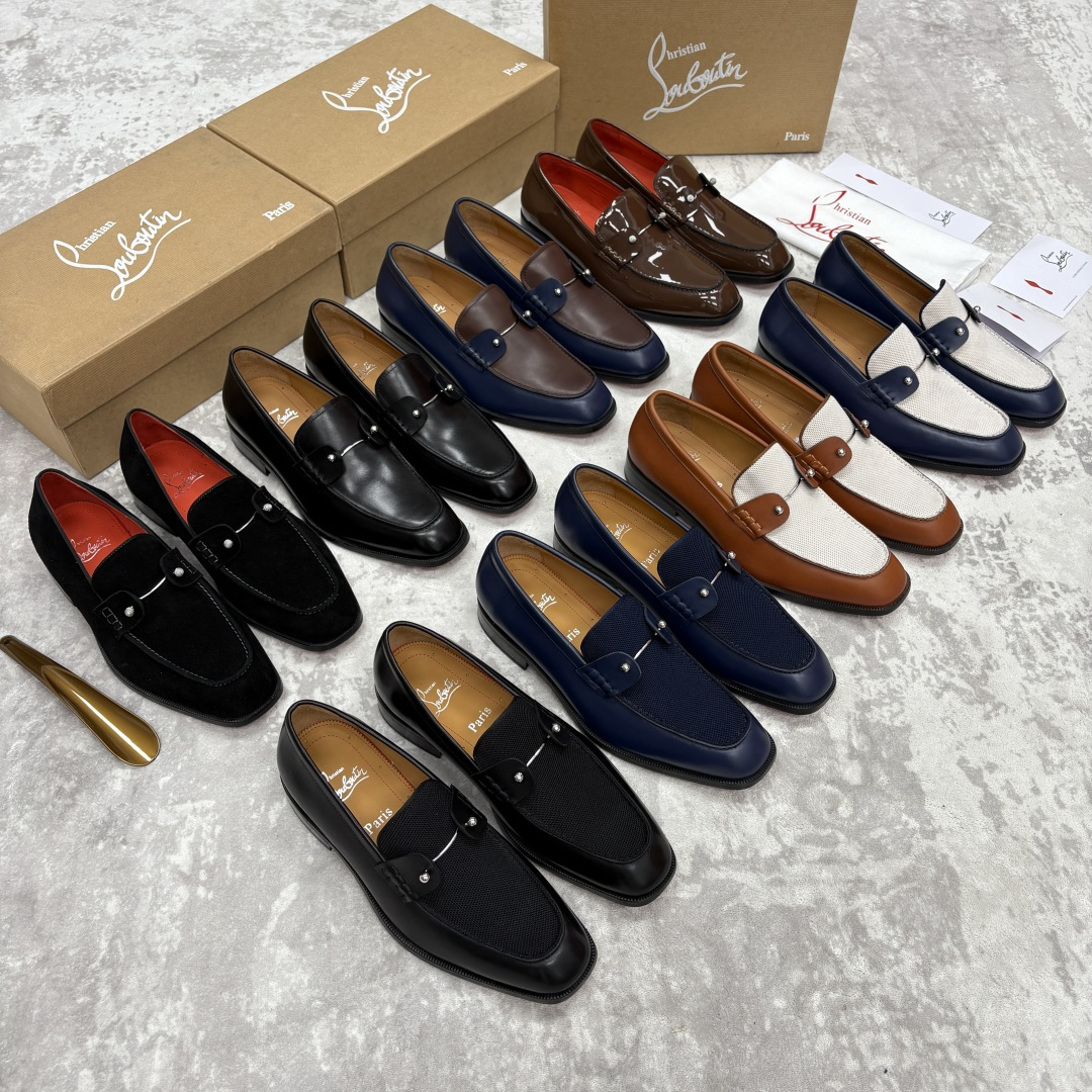 💋💍 CL 新品男士正装鞋乐福皮鞋 Christia* Loubouti* 红底鞋 红底奢雅，重塑休闲正