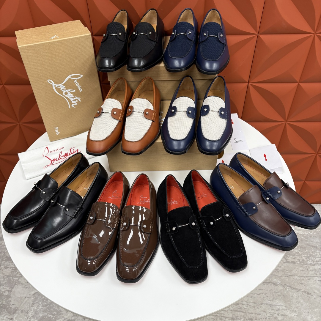 💋💍 CL 新品男士正装鞋乐福皮鞋 Christia* Loubouti* 红底鞋 红底奢雅，重塑休闲正