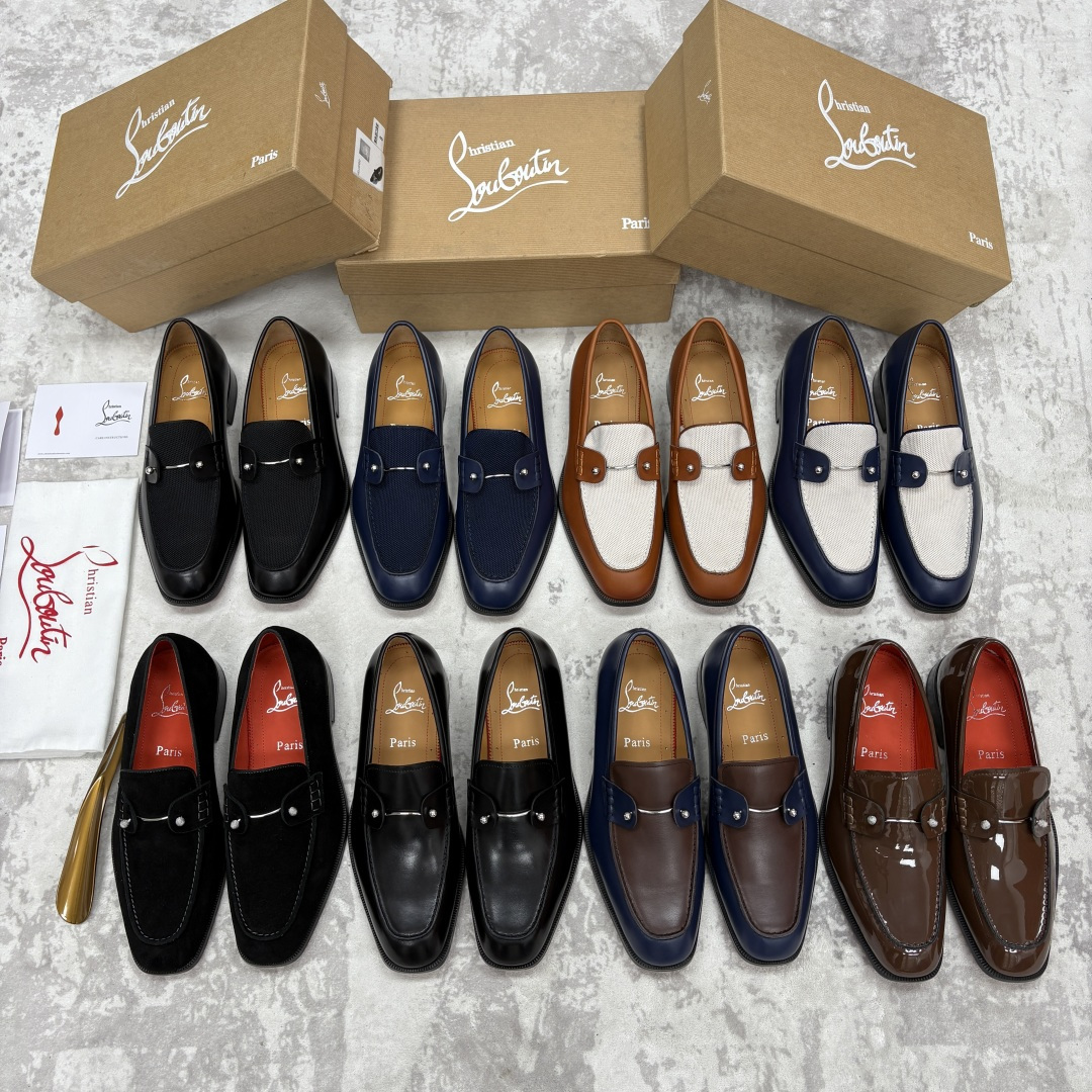 💋💍 CL 新品男士正装鞋乐福皮鞋 Christia* Loubouti* 红底鞋 红底奢雅，重塑休闲正