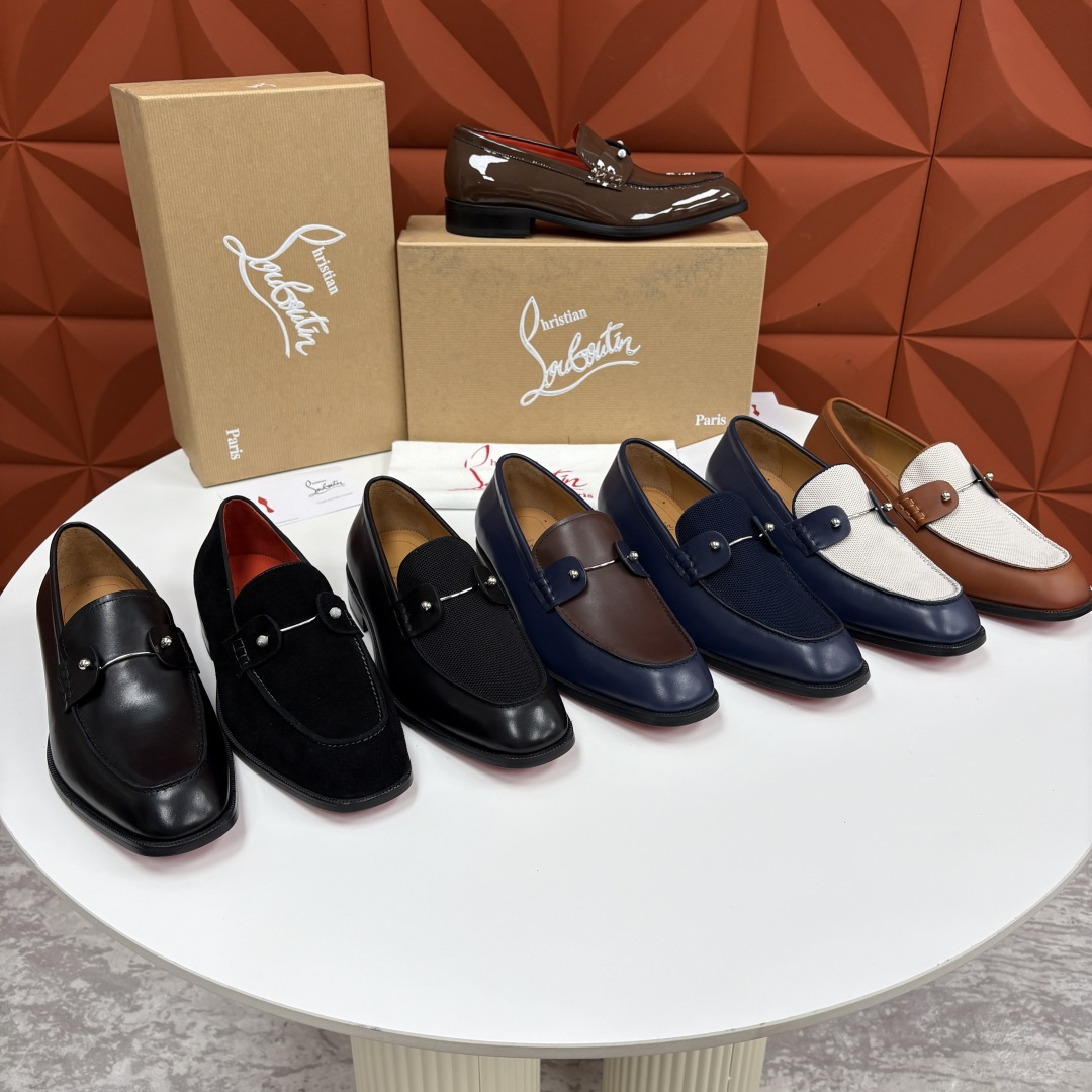 💋💍 CL 新品男士正装鞋乐福皮鞋 Christia* Loubouti* 红底鞋 红底奢雅，重塑休闲正