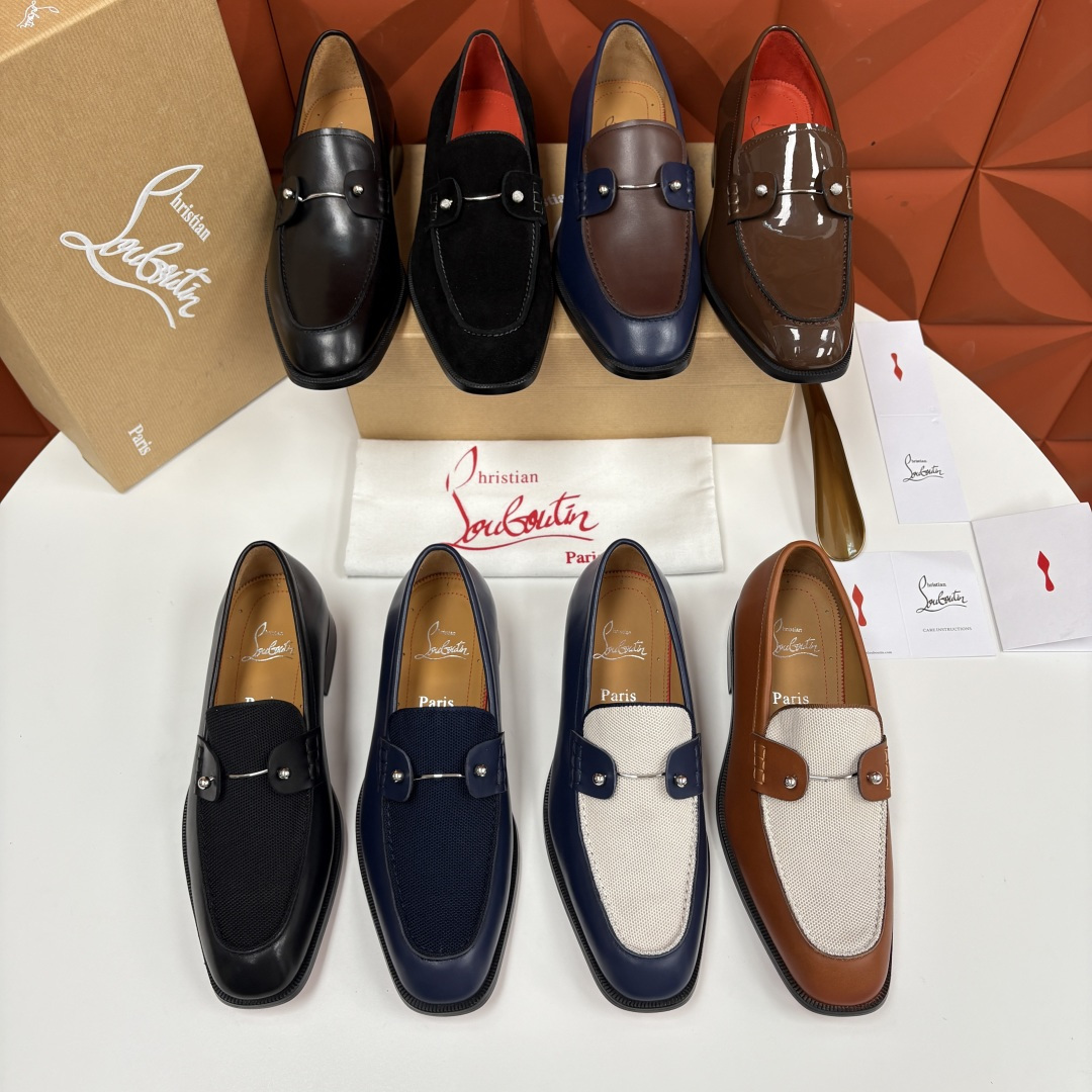 💋💍 CL 新品男士正装鞋乐福皮鞋 Christia* Loubouti* 红底鞋 红底奢雅，重塑休闲正