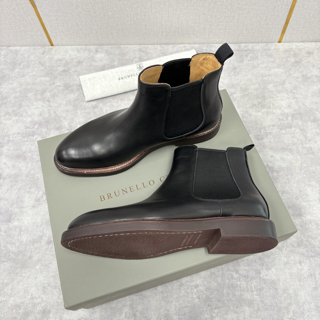 💋💍BC家新品 Brunello Cucinell* 官网同步秋冬男靴切尔西皮靴 意式奢华与经典鞋型的优
