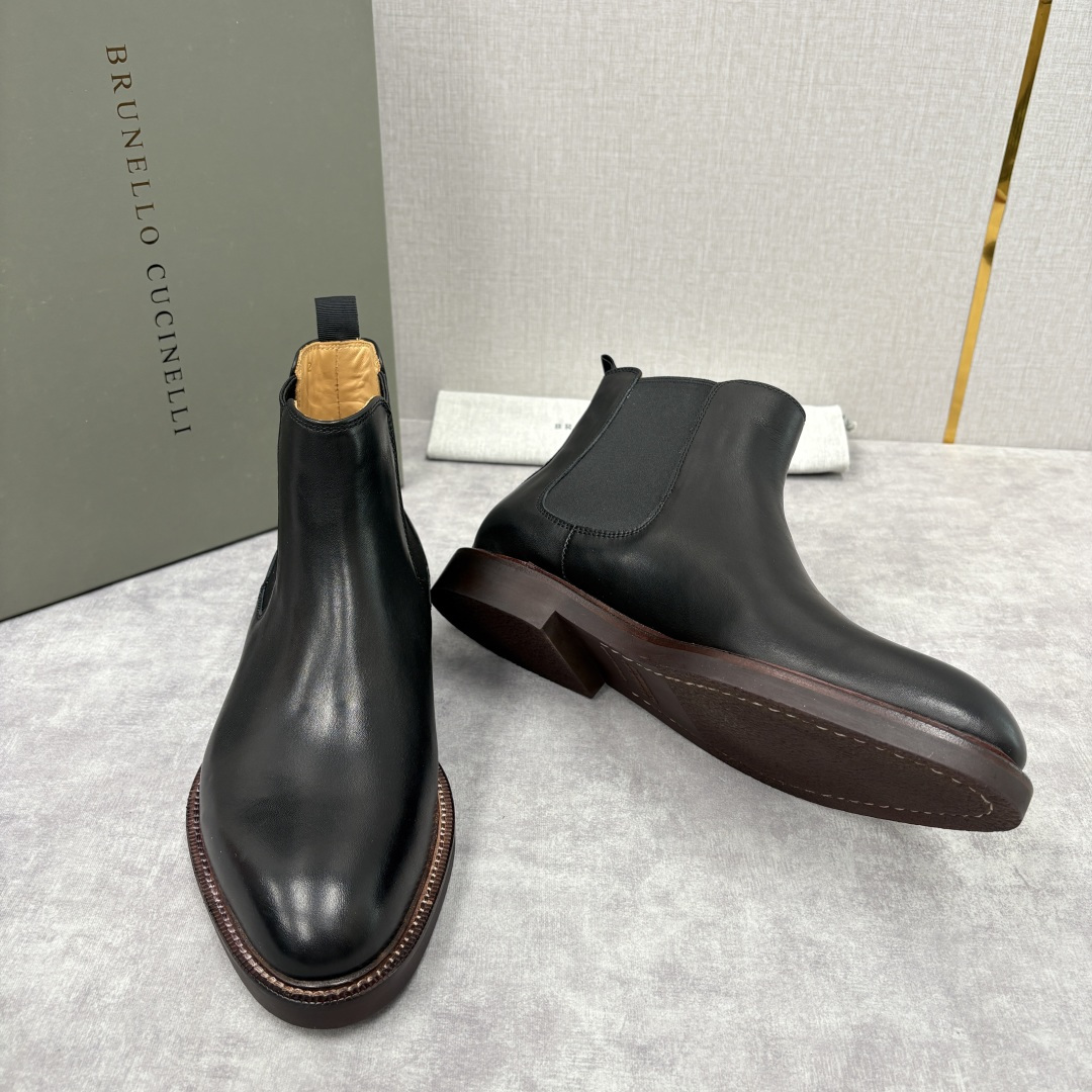 💋💍BC家新品 Brunello Cucinell* 官网同步秋冬男靴切尔西皮靴 意式奢华与经典鞋型的优