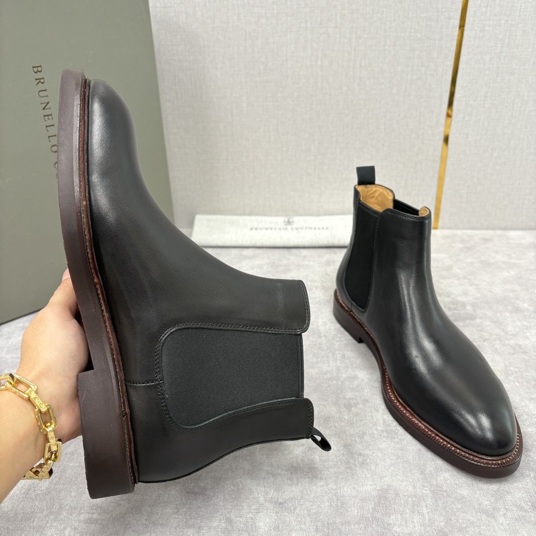 💋💍BC家新品 Brunello Cucinell* 官网同步秋冬男靴切尔西皮靴 意式奢华与经典鞋型的优