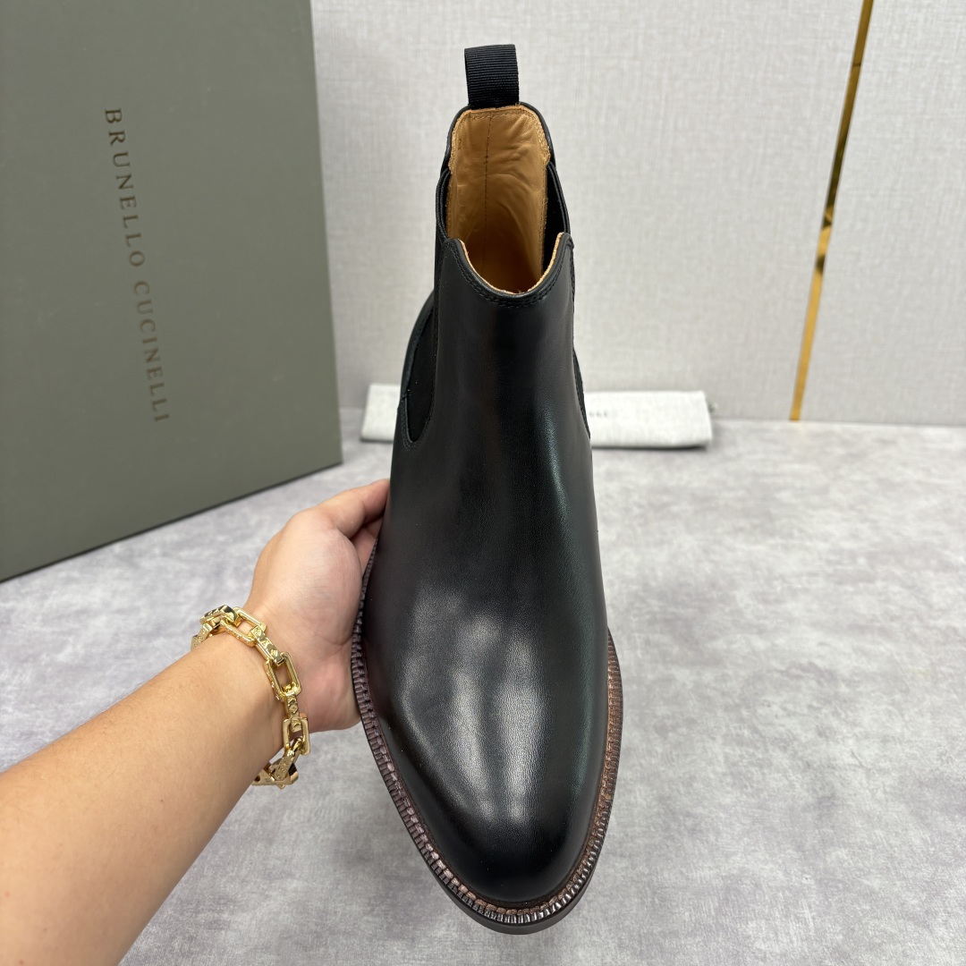 💋💍BC家新品 Brunello Cucinell* 官网同步秋冬男靴切尔西皮靴 意式奢华与经典鞋型的优