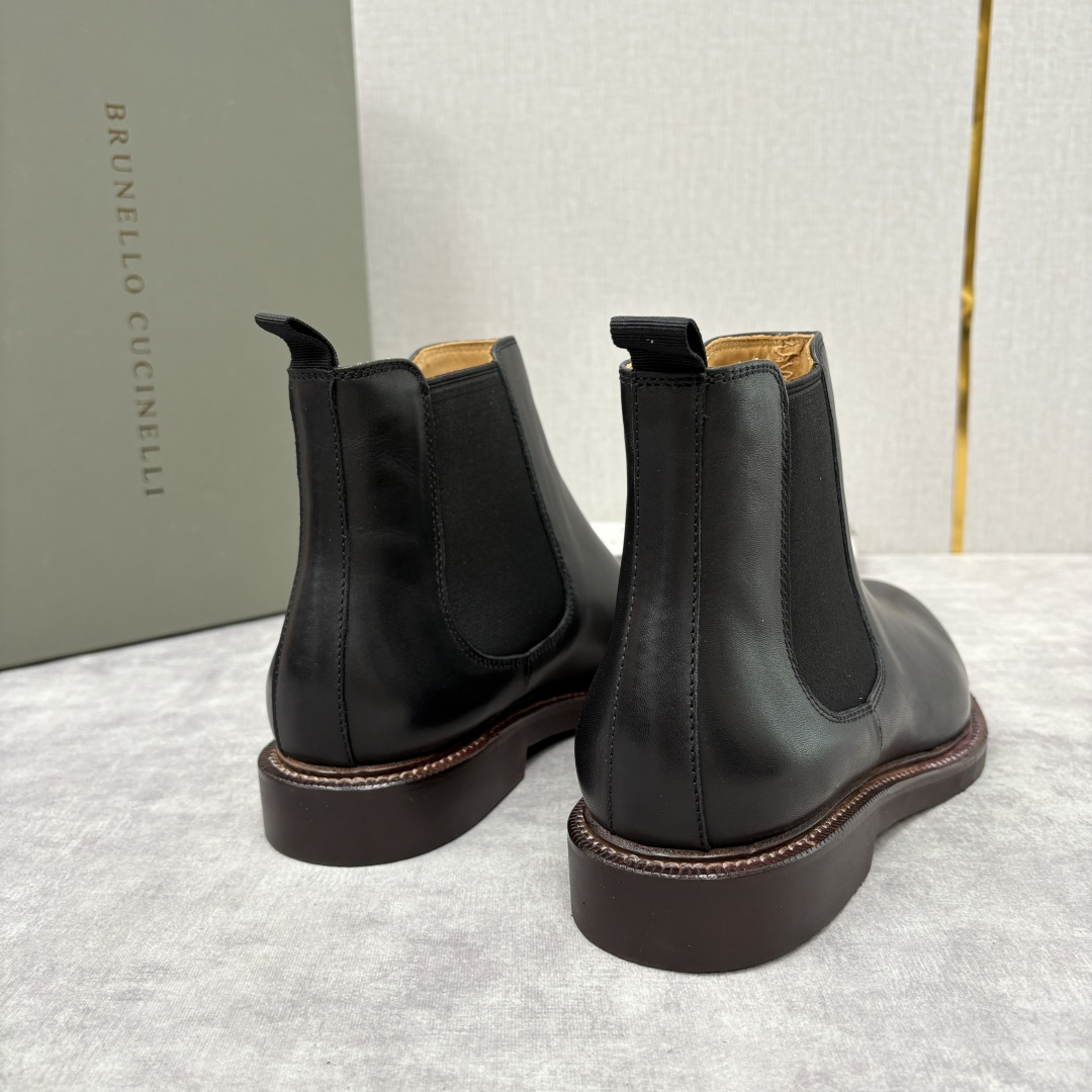 💋💍BC家新品 Brunello Cucinell* 官网同步秋冬男靴切尔西皮靴 意式奢华与经典鞋型的优