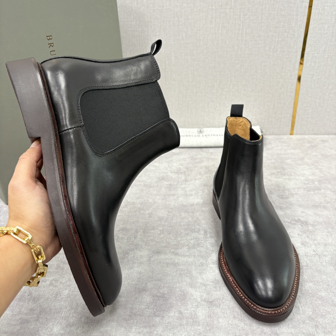 💋💍BC家新品 Brunello Cucinell* 官网同步秋冬男靴切尔西皮靴 意式奢华与经典鞋型的优