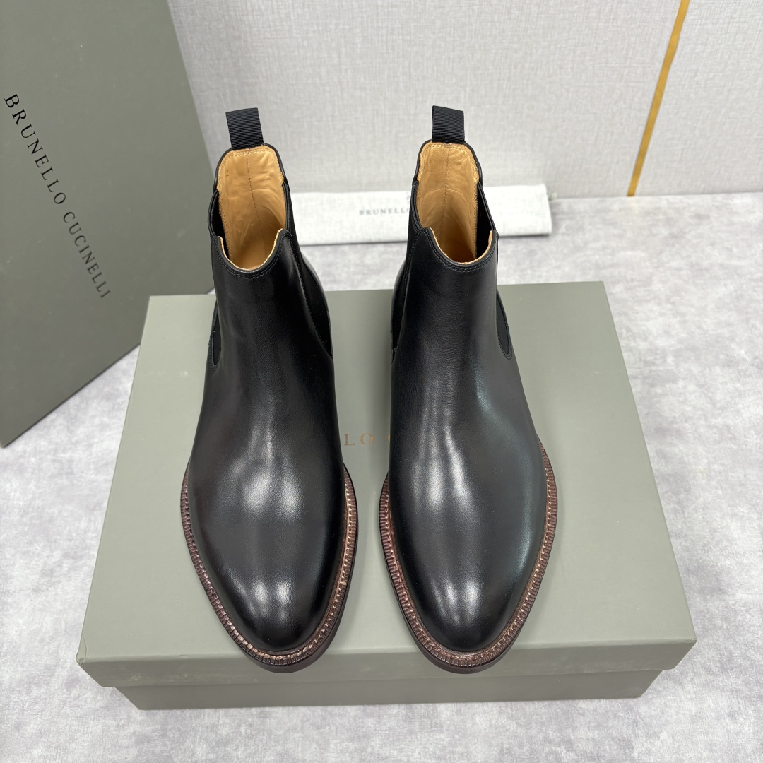 💋💍BC家新品 Brunello Cucinell* 官网同步秋冬男靴切尔西皮靴 意式奢华与经典鞋型的优