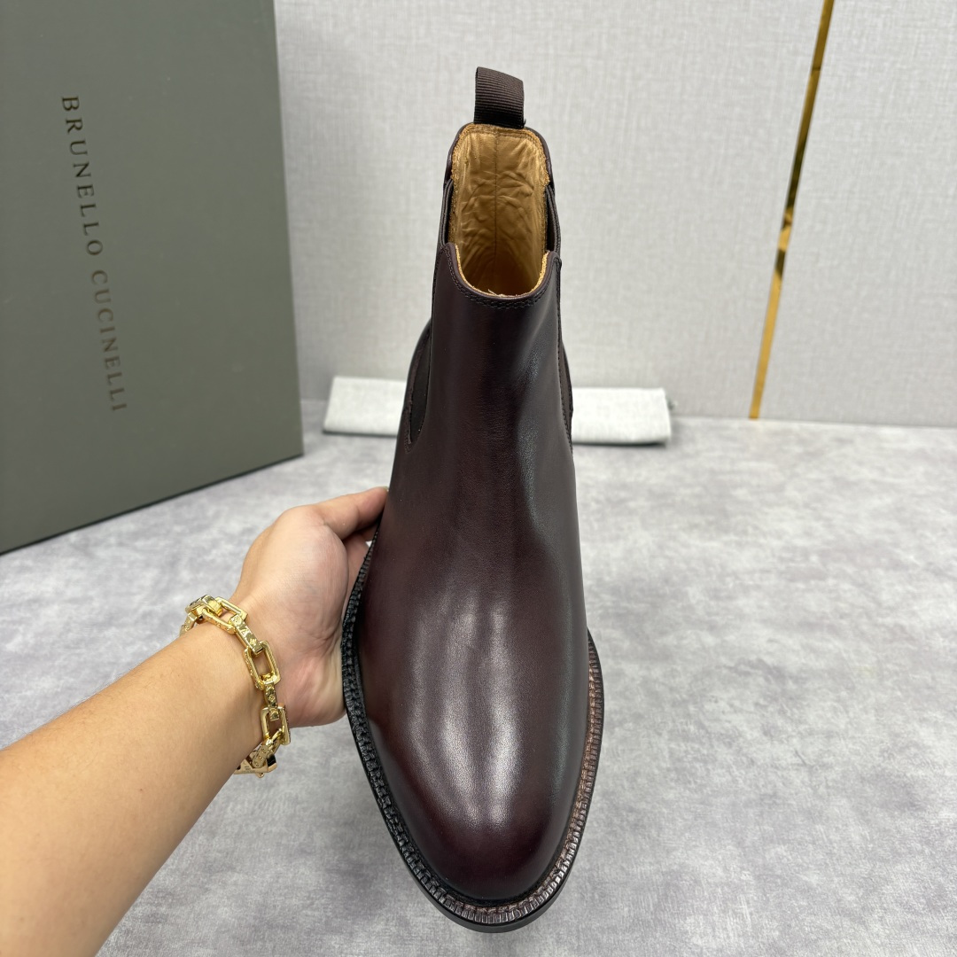 💋💍BC家新品 Brunello Cucinell* 官网同步秋冬男靴切尔西皮靴 意式奢华与经典鞋型的优