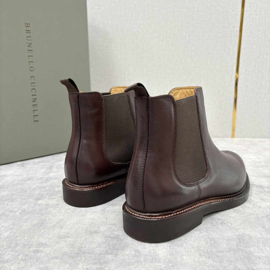💋💍BC家新品 Brunello Cucinell* 官网同步秋冬男靴切尔西皮靴 意式奢华与经典鞋型的优