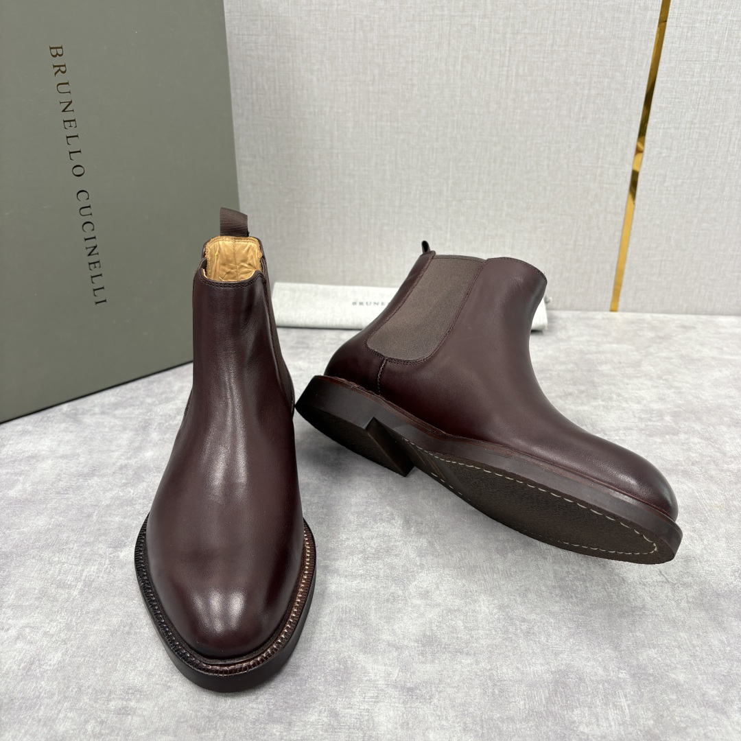 💋💍BC家新品 Brunello Cucinell* 官网同步秋冬男靴切尔西皮靴 意式奢华与经典鞋型的优