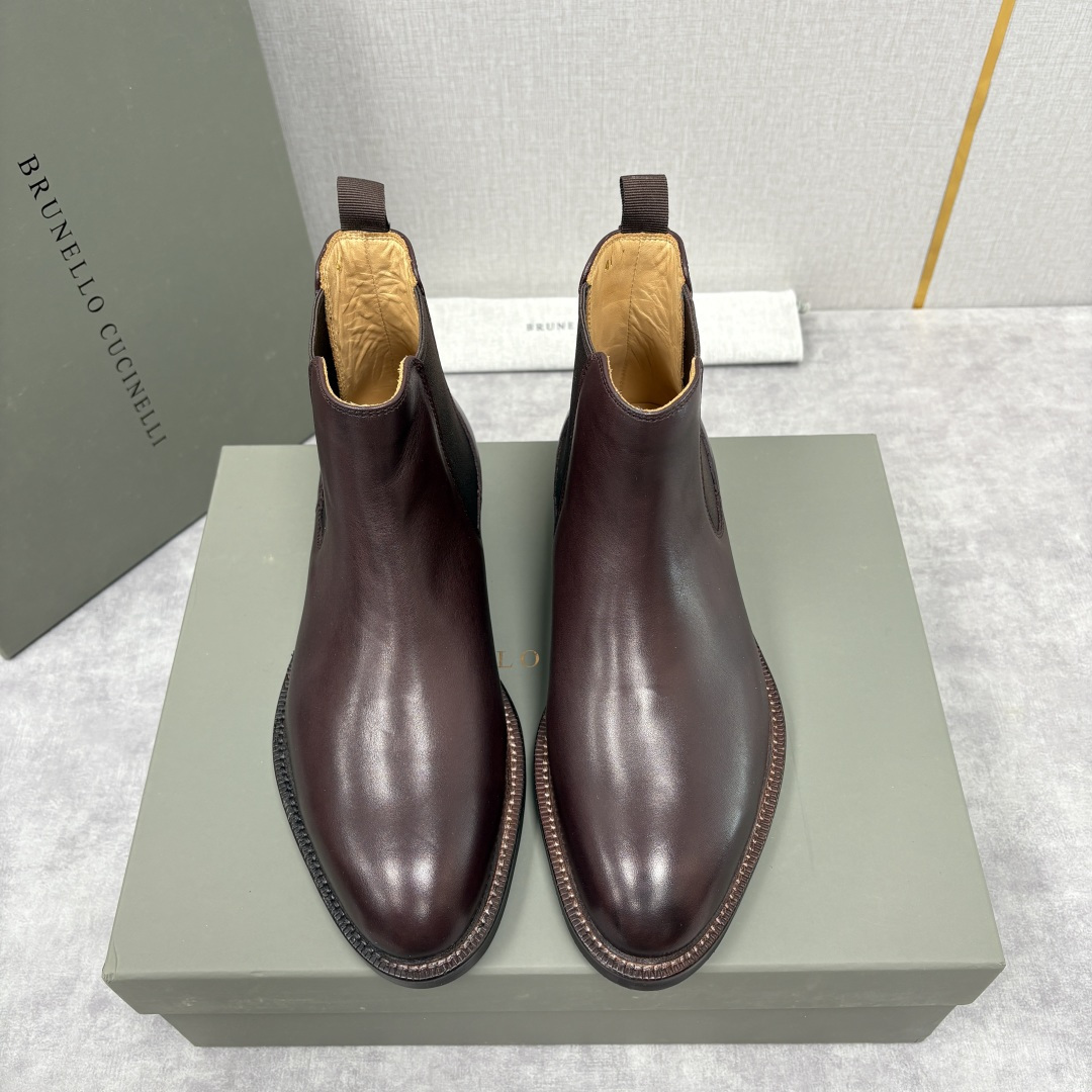 💋💍BC家新品 Brunello Cucinell* 官网同步秋冬男靴切尔西皮靴 意式奢华与经典鞋型的优