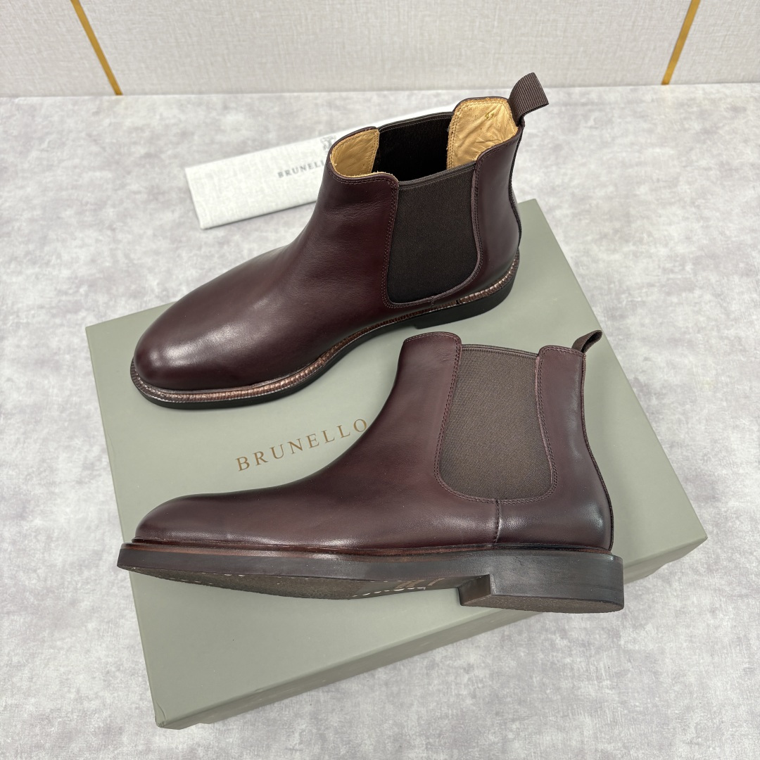 💋💍BC家新品 Brunello Cucinell* 官网同步秋冬男靴切尔西皮靴 意式奢华与经典鞋型的优